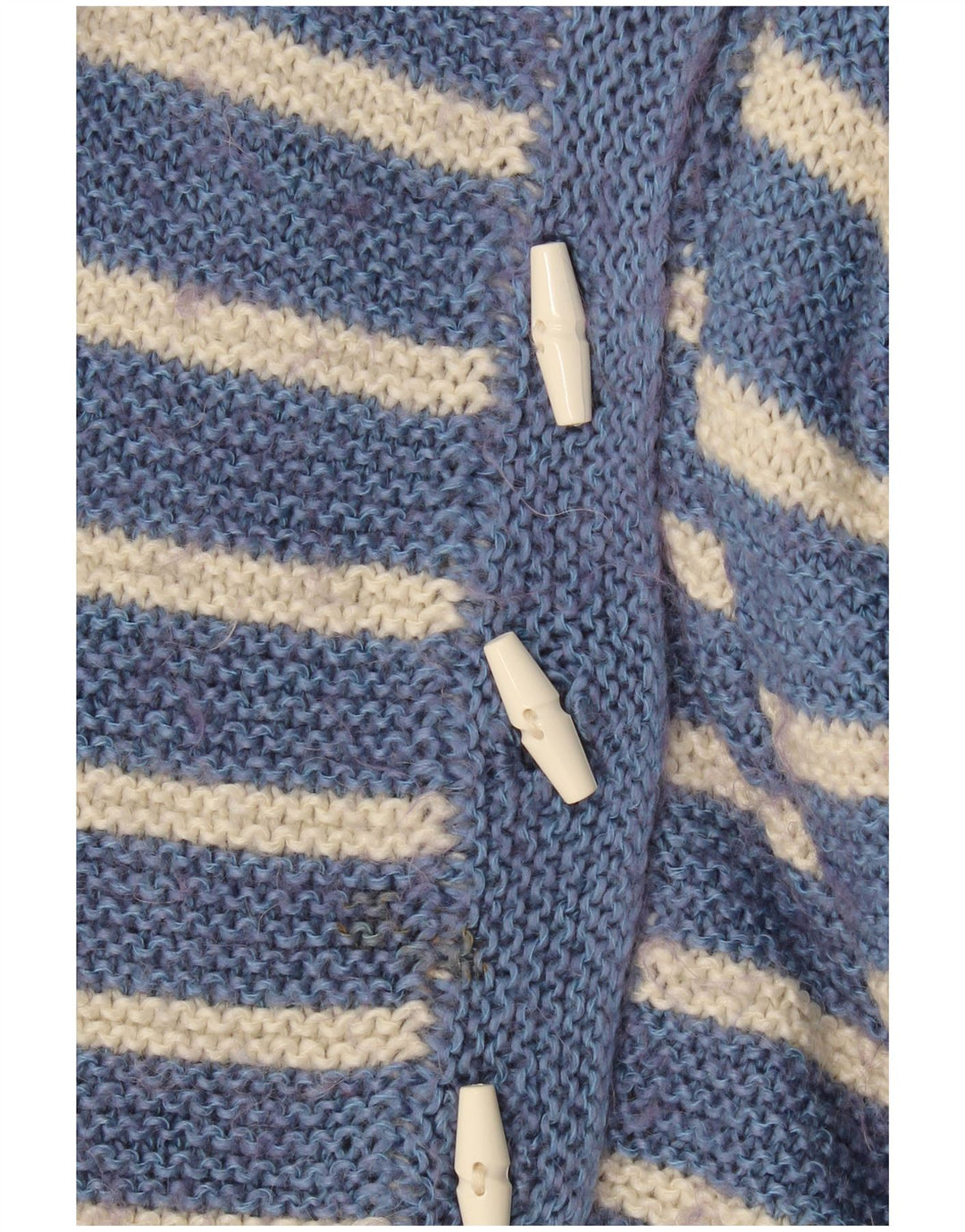 Vintage damski sweter rozpinany UK 10 w małe niebieskie paski