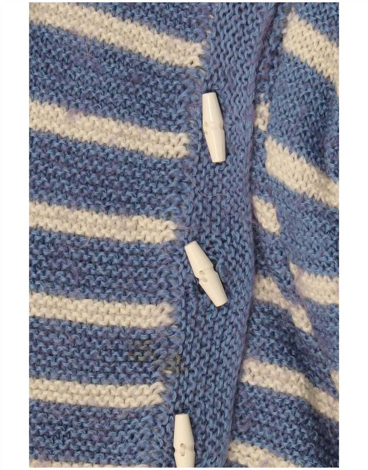Vintage damski sweter rozpinany UK 10 w małe niebieskie paski