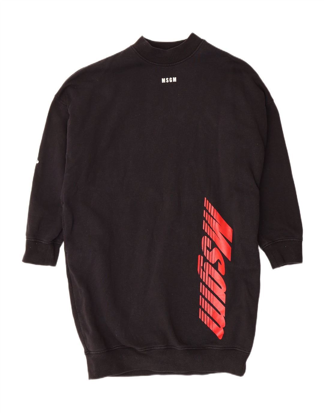 MSGM Womens Graphic Oversized Jumper Dress UK 10 Small Black Cotton Vintage MSGM and Second-Hand MSGM from Messina Hembry 