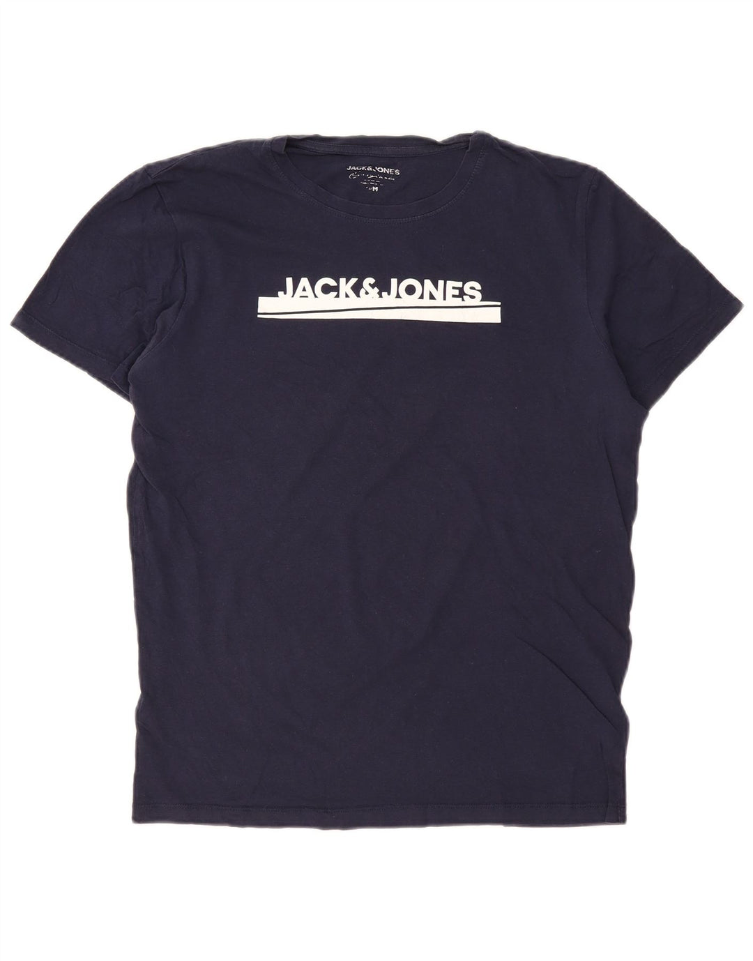 Męska koszulka z grafiką JACK & JONES, średnia, granatowa, bawełniana