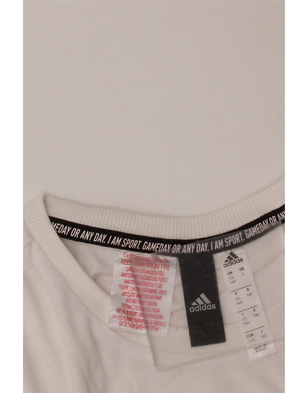 Chłopięcy T-shirt z grafiką ADIDAS, 13-14 lat, biały