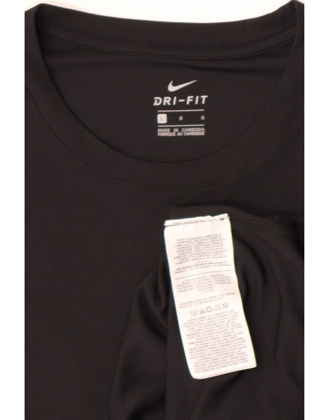 Męski T-shirt Nike Dri Fit z grafiką, duży, czarny poliester