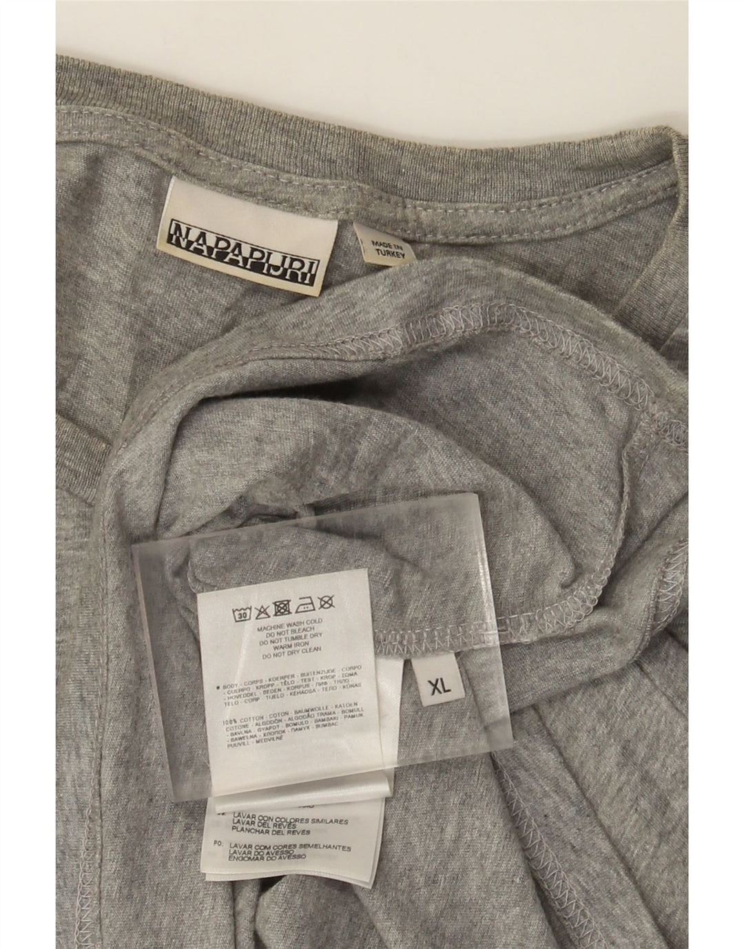 T-shirt męski Napapijri Top XL, szary, bawełniany w cętki