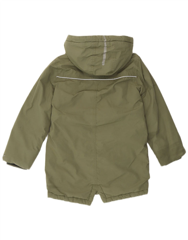 Chłopięca kurtka parka z kapturem Fat Face 8-9 lat, bawełna khaki