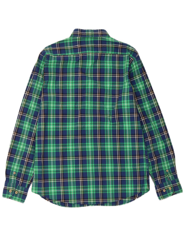 Massimo Dutti Mens Shirt Medium Green Check