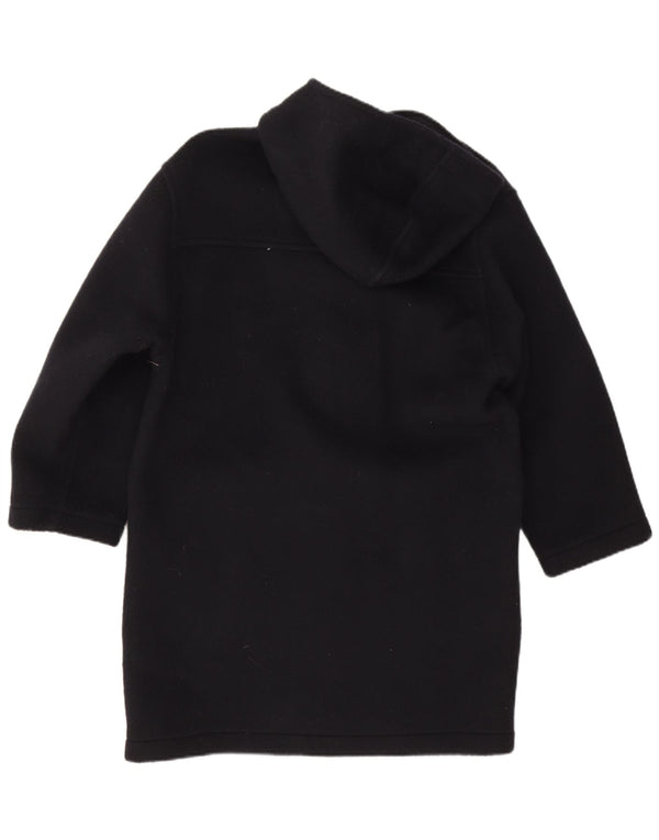 Vintage męski płaszcz z kapturem UK 38, średni granatowy, dziewicza wełna