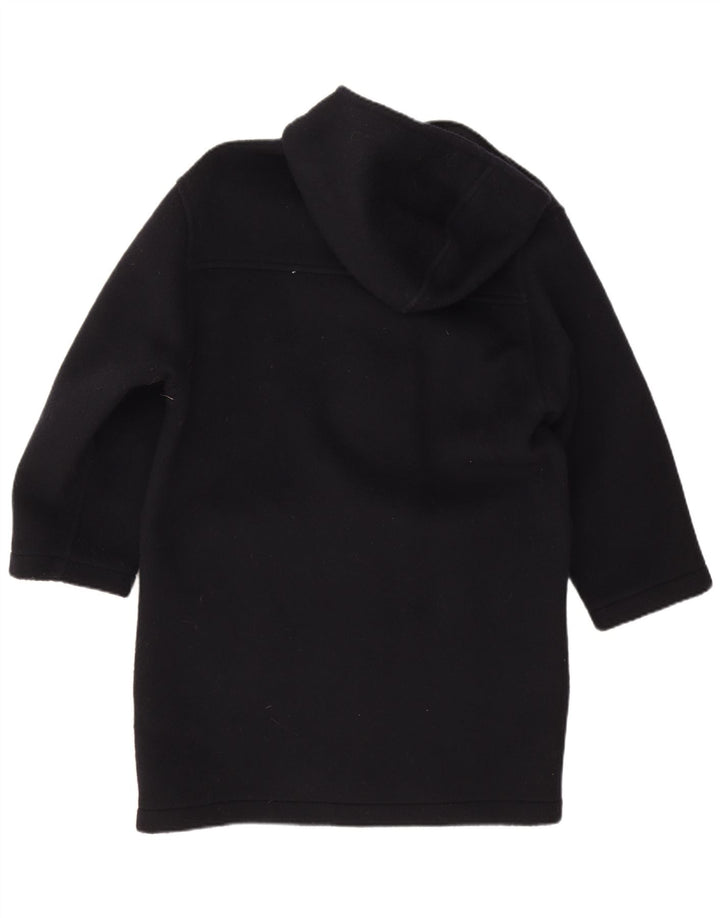 Vintage męski płaszcz z kapturem UK 38, średni granatowy, dziewicza wełna