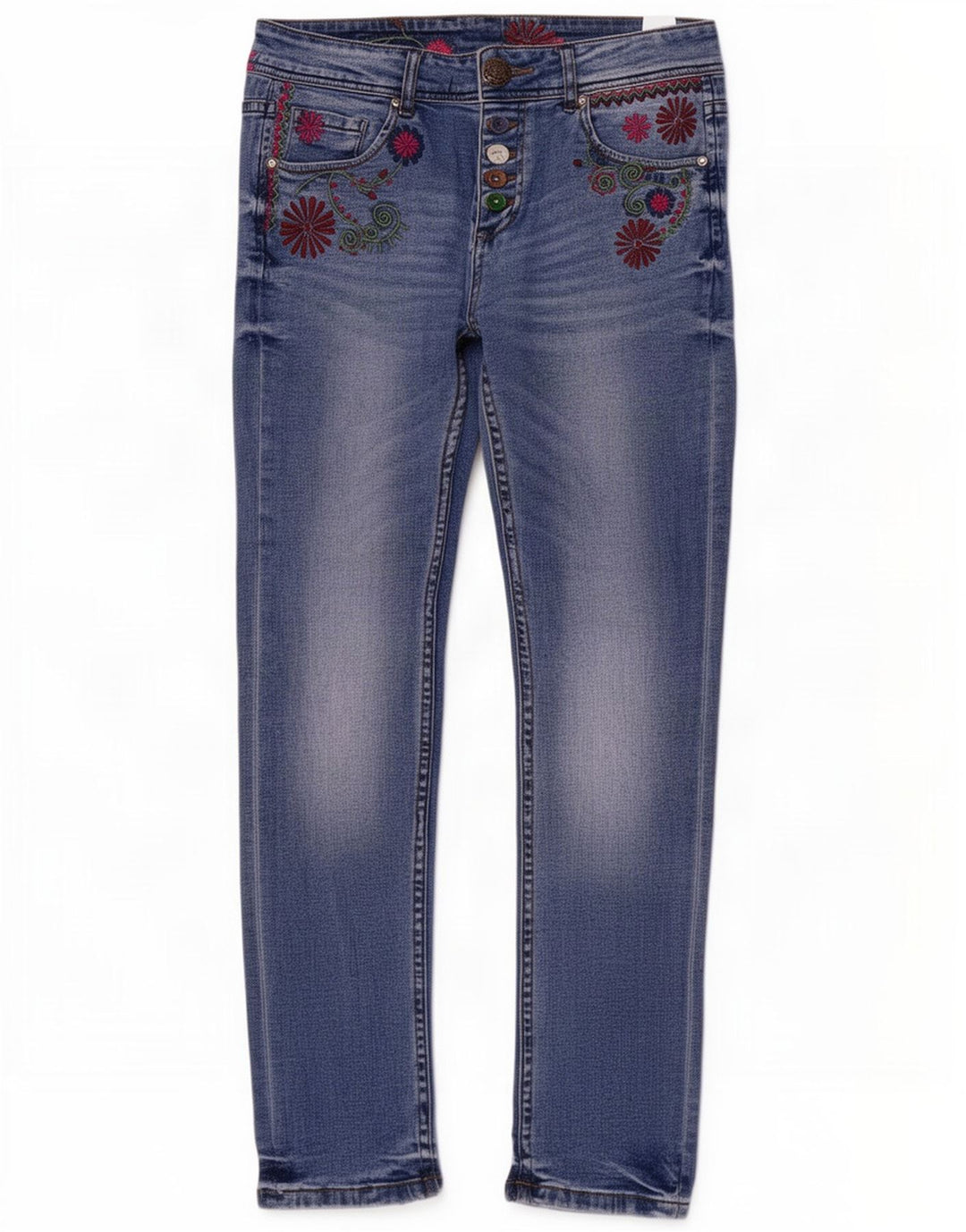 Damskie jeansy typu slim Desigual W26 L29 Niebieski poliester