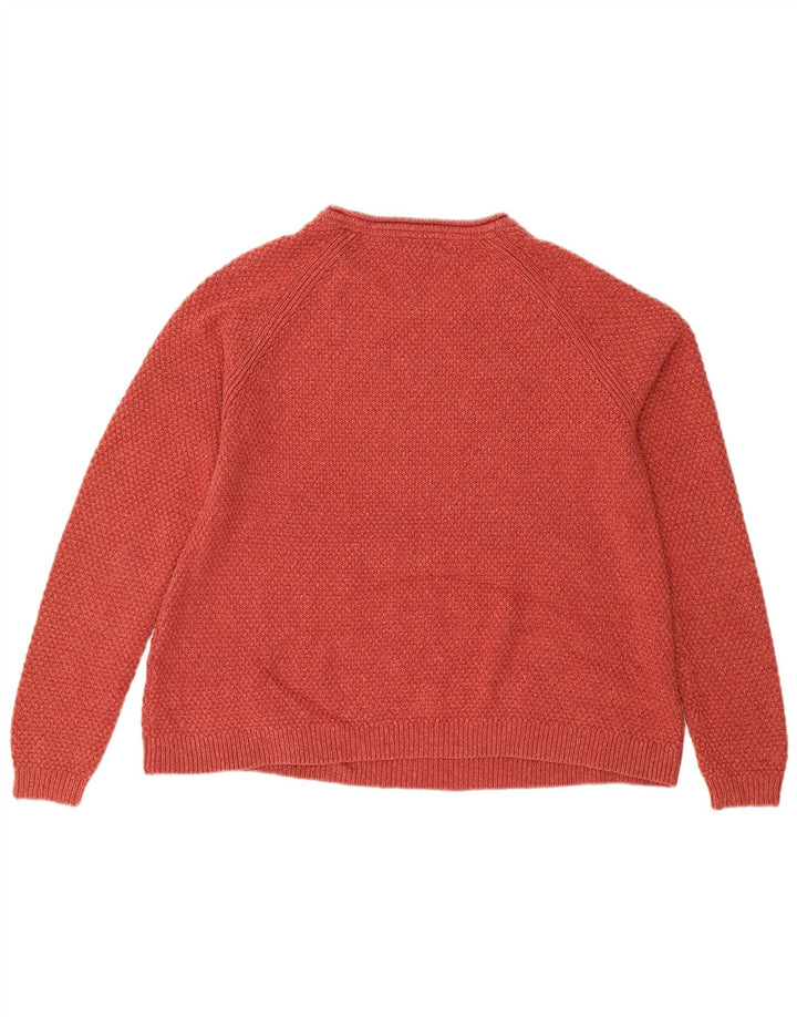 FAT FACE Womens Oversized Boat Neck Jumper Sweater UK 12 Medium Red Cotton
