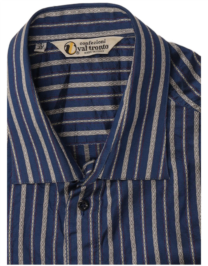 Koszula męska w stylu vintage, rozmiar 42 16 1/2, duże niebieskie prążki