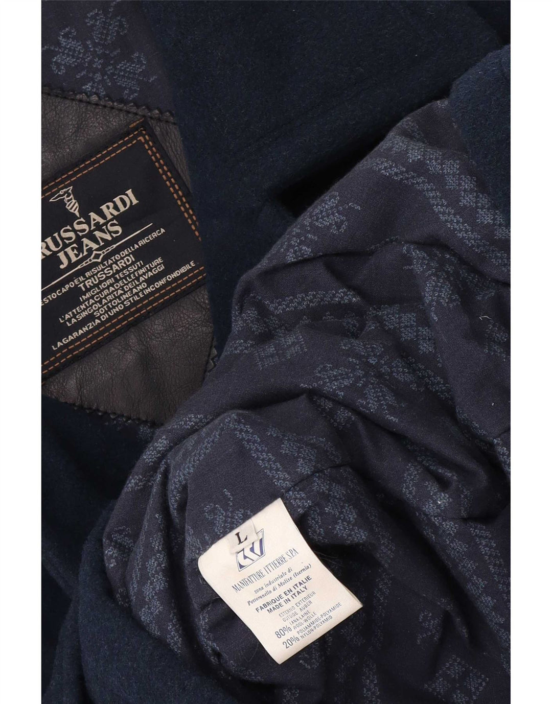 Płaszcz męski Trussardi Jeans UK 40, duży, granatowy, wełniany
