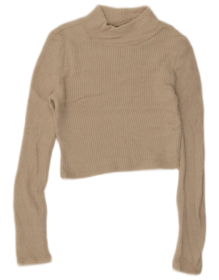 Damski sweter z golfem Zara UK 8 Small Beżowy poliamid