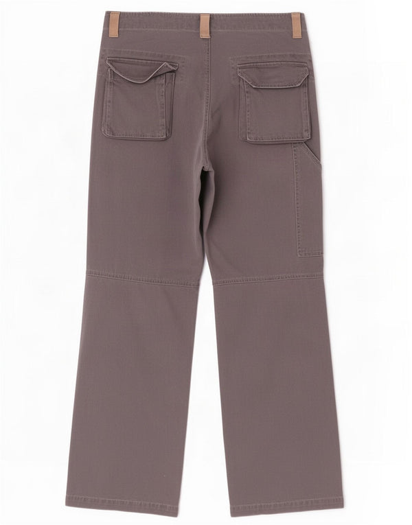 Benetton Mens Straight Casual Trousers IT 48 Medium W34 L34 Grey Cotton