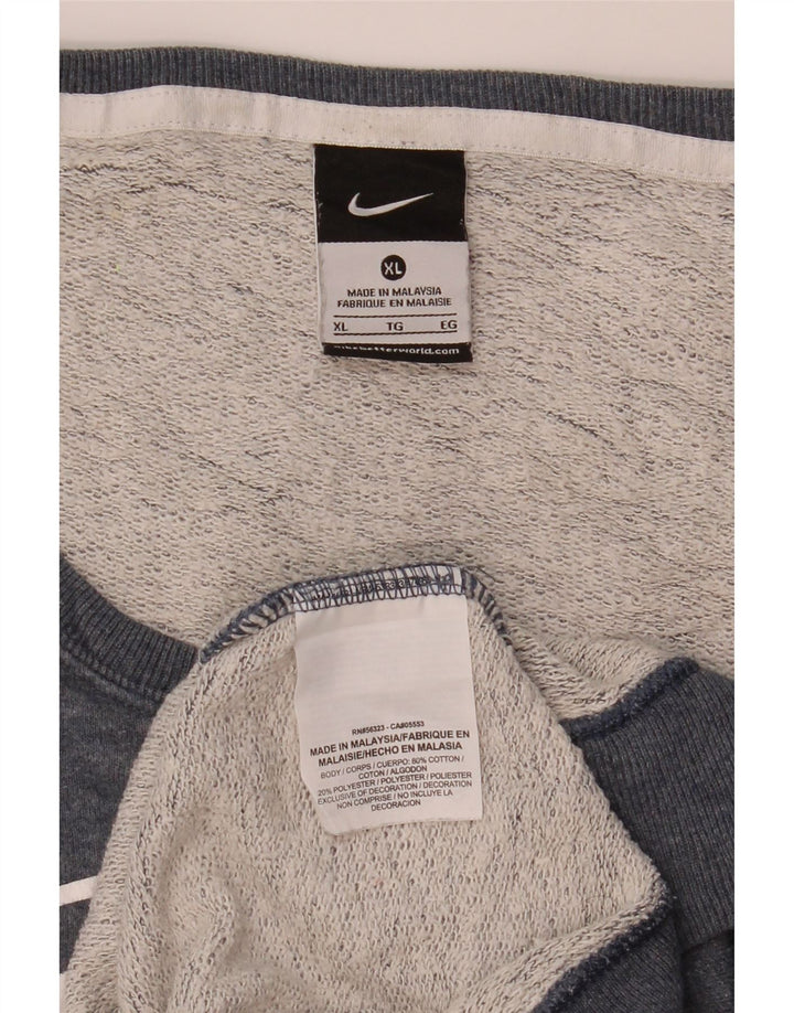 Męski sweter z grafiką Nike XL, szary, bawełniany