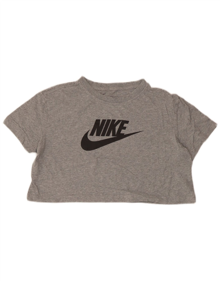 T-shirt damski NIKE Crop Loose Fit Graphic Top UK 14 Średni szary nakrapiany