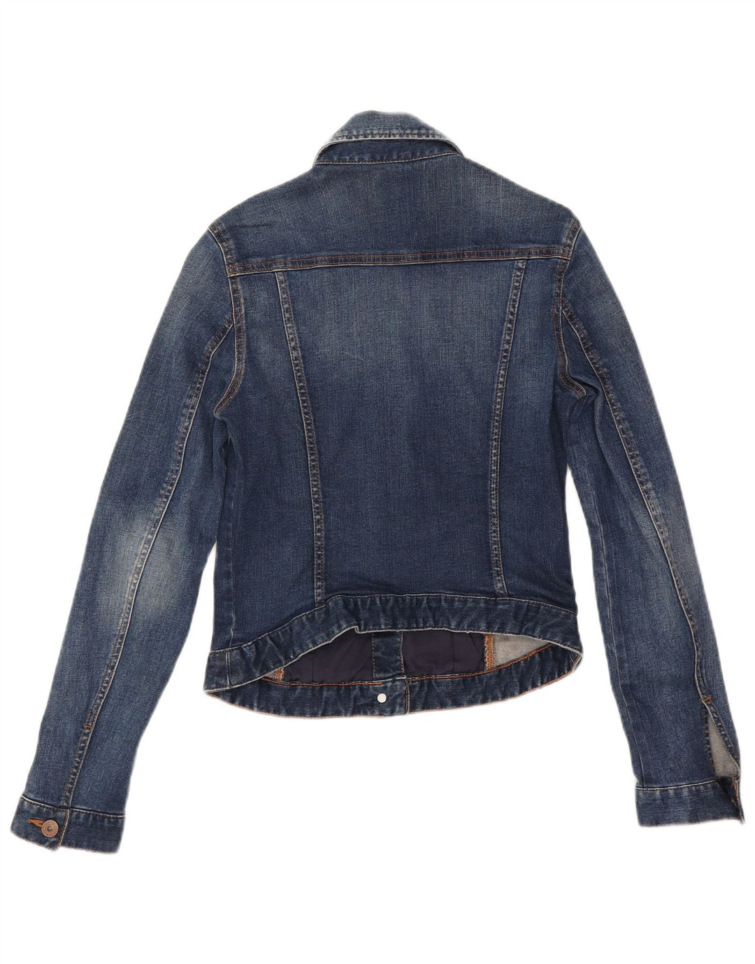 Damska kurtka dżinsowa Zara Crop UK 10 Small, niebieska bawełniana