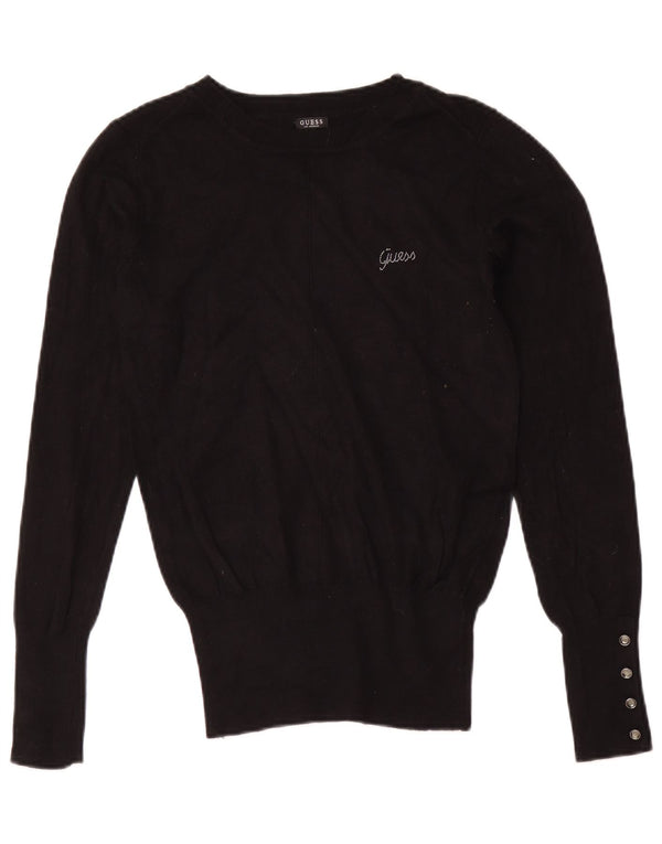 Sweter damski Guess z dekoltem w łódkę UK 4 XS, czarna wiskoza