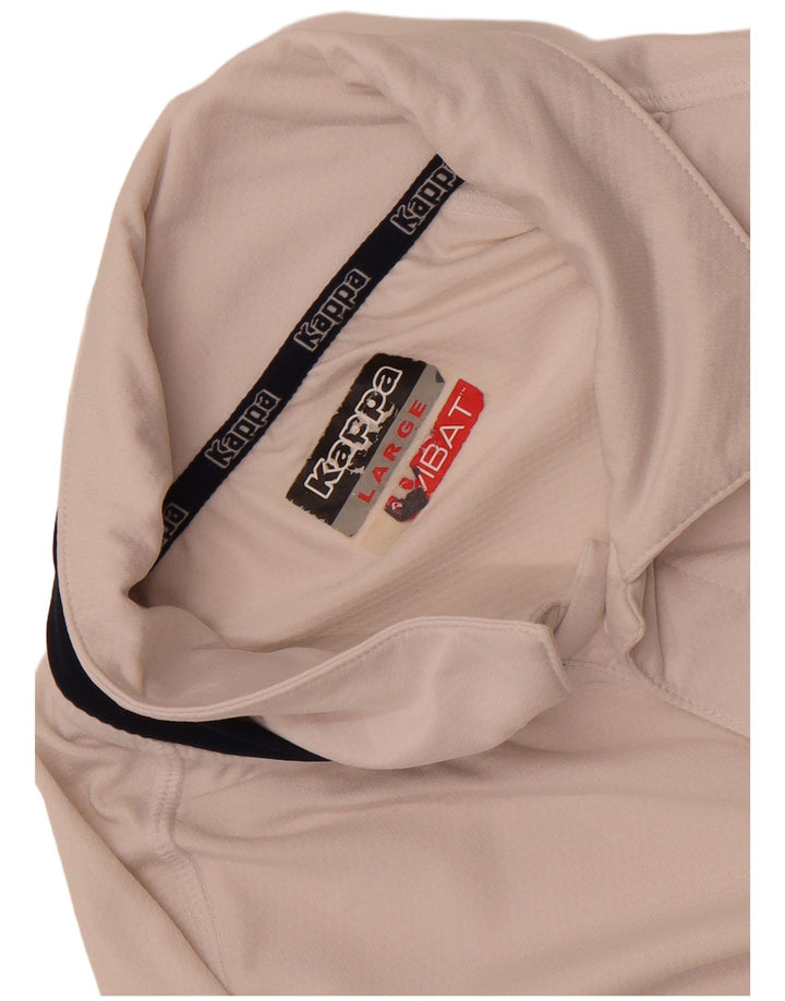 Męska koszulka polo Kappa z grafiką, duża, biała