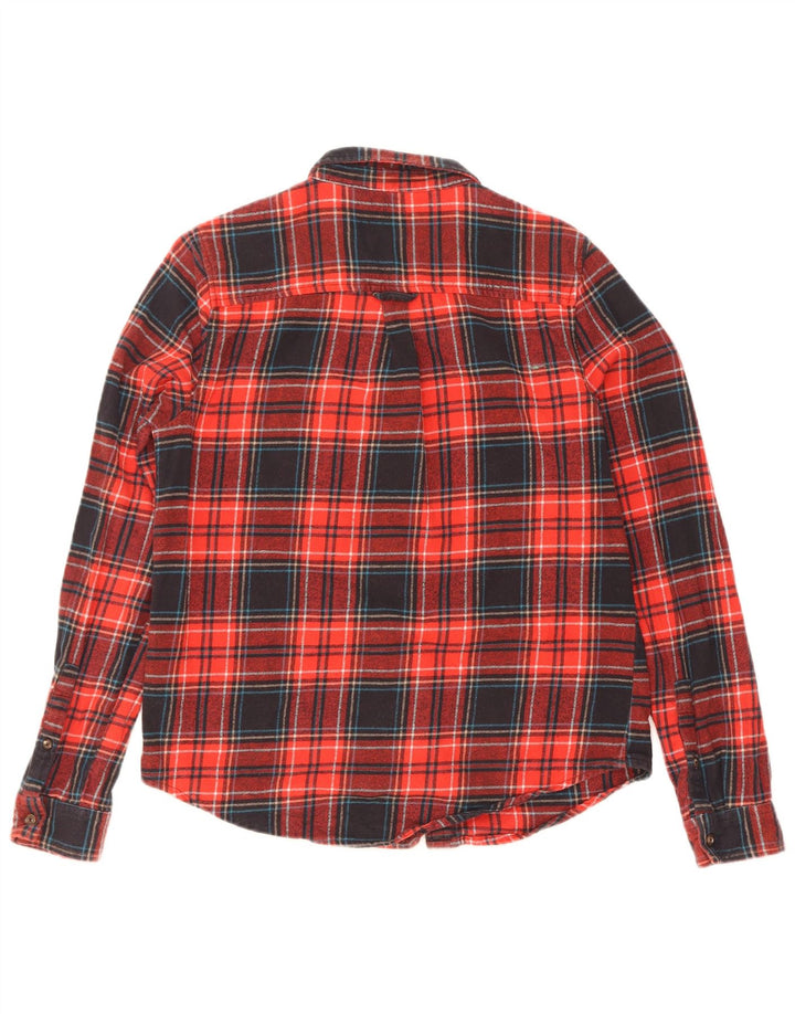 Damska koszula flanelowa Superdry UK 10, mała, bawełniana w czerwoną kratę