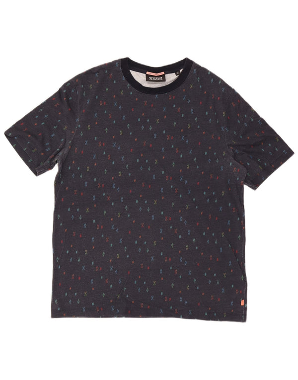 Scotch & Soda Mens Graphic T-Shirt Top XL Navy Blue Cotton