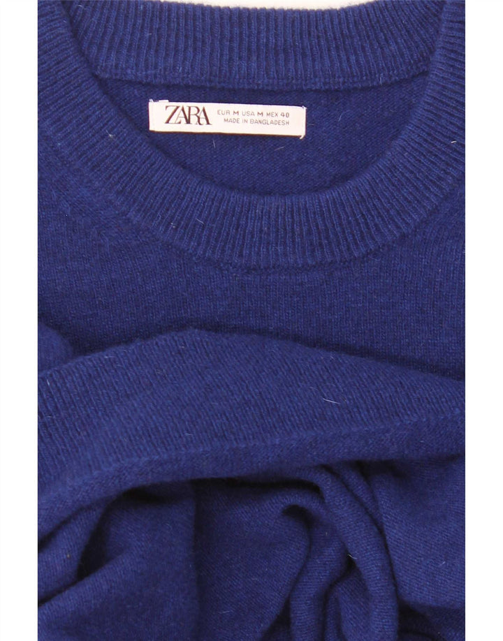 Męski sweter z okrągłym dekoltem Zara, średni niebieski