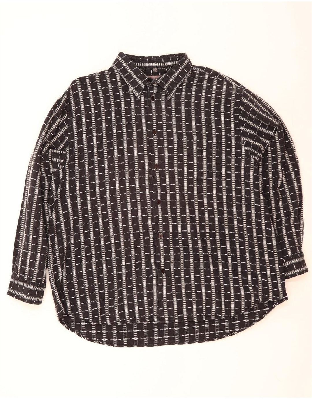Koszula męska vintage, rozmiar 47/48 2XL, bawełniana, granatowa krata