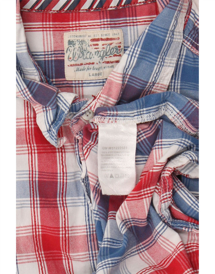 Męska koszula z krótkim rękawem Wrangler, duża, wielobarwna, bawełniana krata
