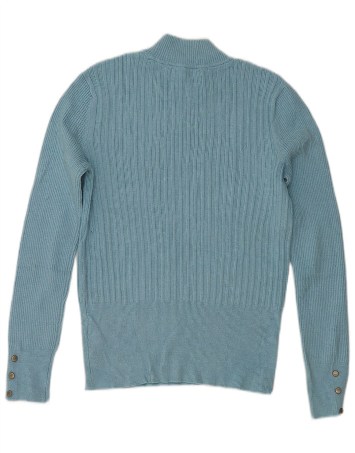 Marks & Spencer Damski sweter z golfem UK 10 Small Blue Wiskoza