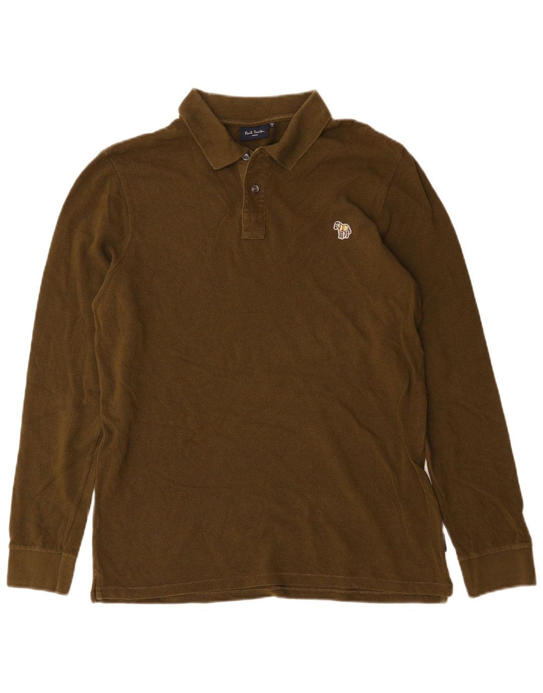 Męska koszulka polo Paul Smith z długim rękawem, średnia bawełna khaki