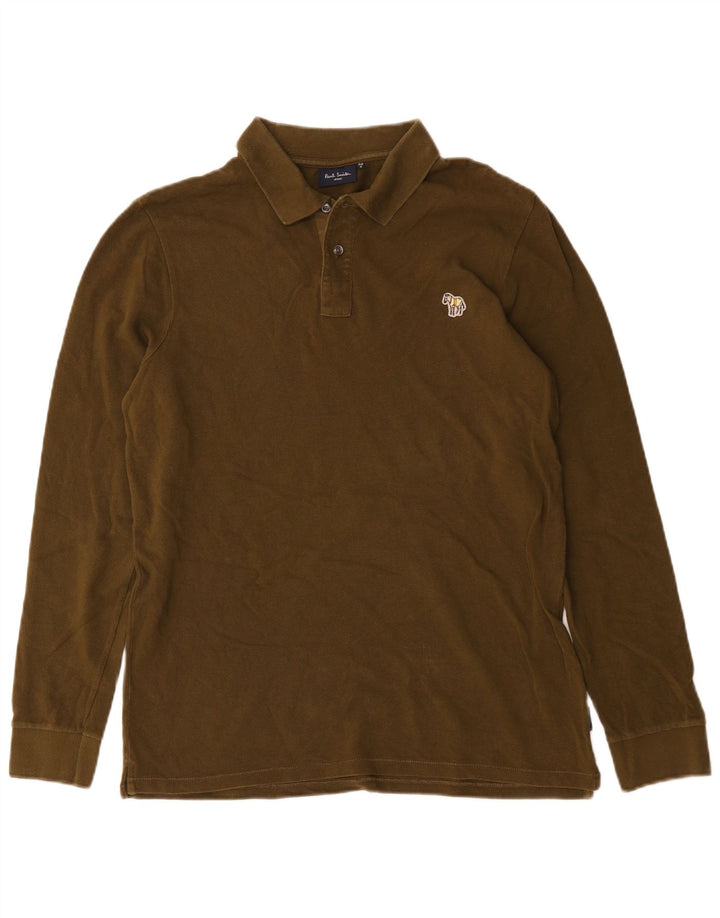 Męska koszulka polo Paul Smith z długim rękawem, średnia bawełna khaki