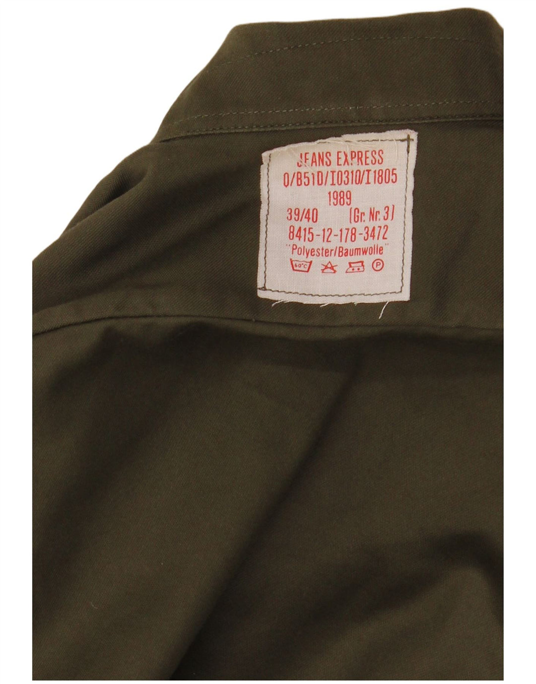 Męska koszula wojskowa w stylu vintage, rozmiar 39/40, średni khaki, poliester