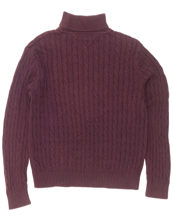 Męski sweter z wywijanym dekoltem Tommy Hilfiger 2XL, fioletowa bawełna