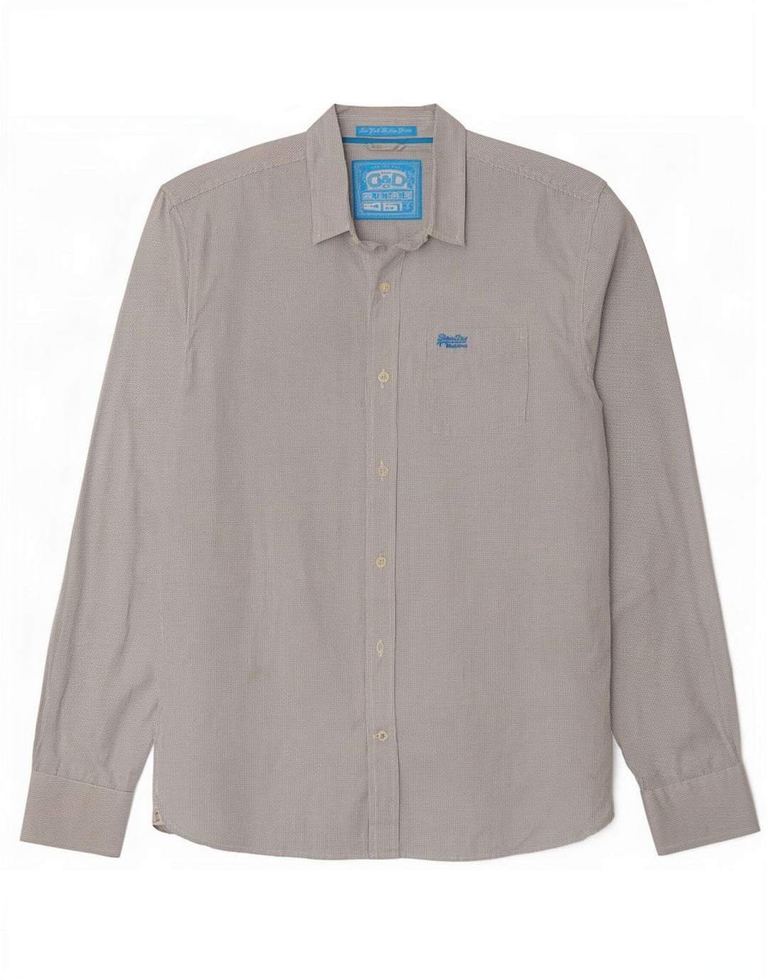 Koszula męska Superdry 2XL, biała bawełniana kratka