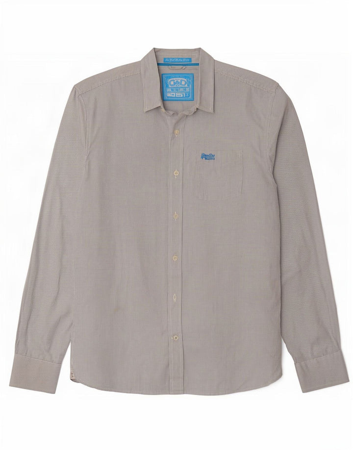 Koszula męska Superdry 2XL, biała bawełniana kratka
