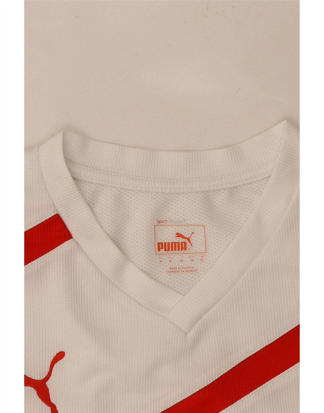 PUMA Mens T-Shirt Top Medium White Polyester Vintage Puma and Second-Hand Puma from Messina Hembry 