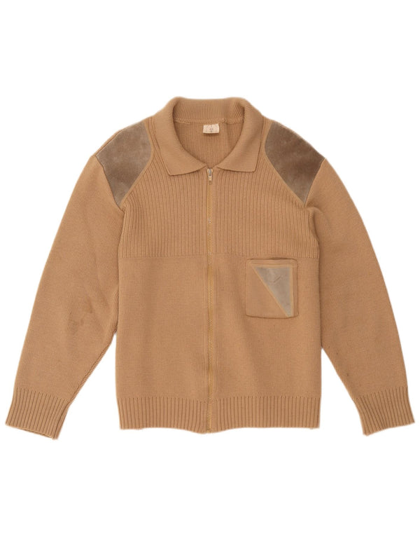Sweter damski w stylu vintage, UK 12, średni brąz, blok kolorów