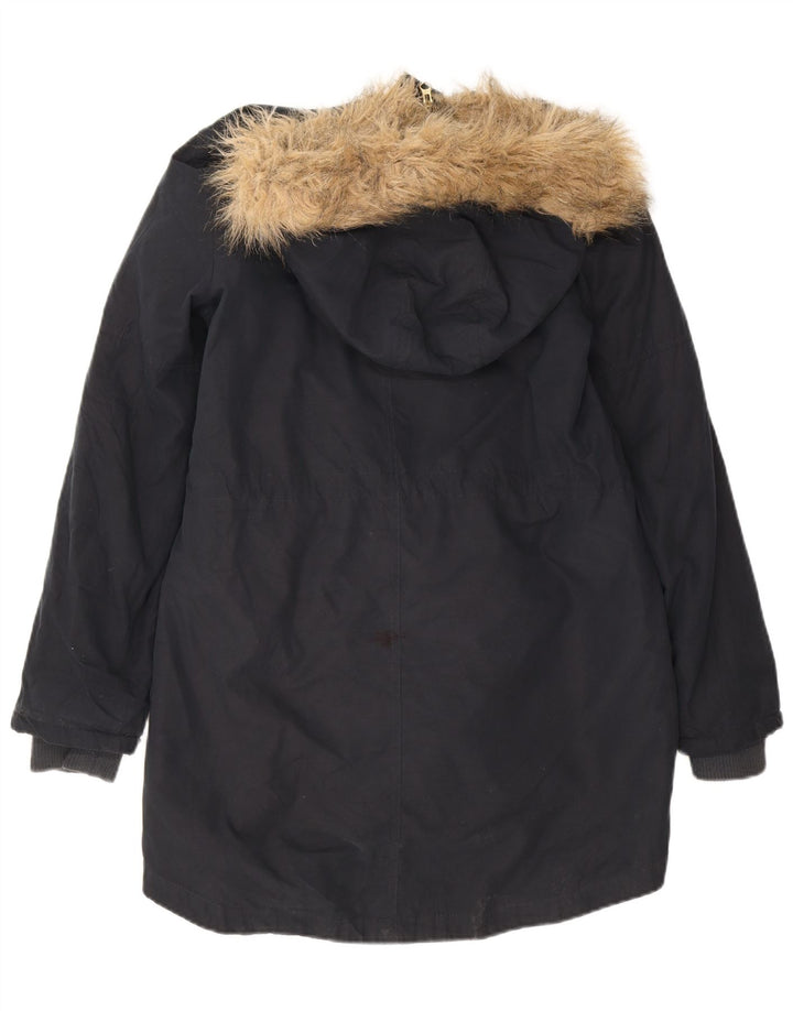 Damska kurtka oversize z kapturem Sherpa Parka Oasis UK 10, mała, granatowa