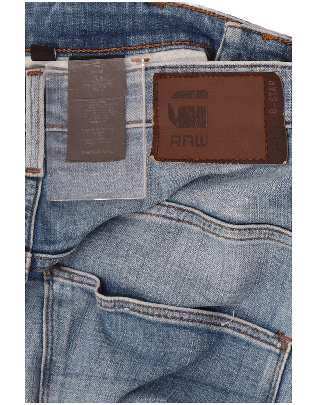 Męskie spodenki jeansowe G-Star W34, duże, niebieskie, bawełniane