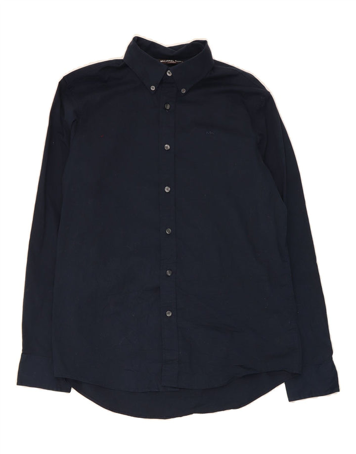 MICHAEL KORS Mens Classic Fit Shirt Medium Navy Blue Cotton Vintage Michael Kors and Second-Hand Michael Kors from Messina Hembry 