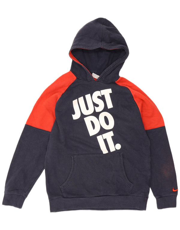 Chłopięca bluza z kapturem Nike z grafiką 13-14 lat XL, niebieska, z blokami kolorów, sportowa