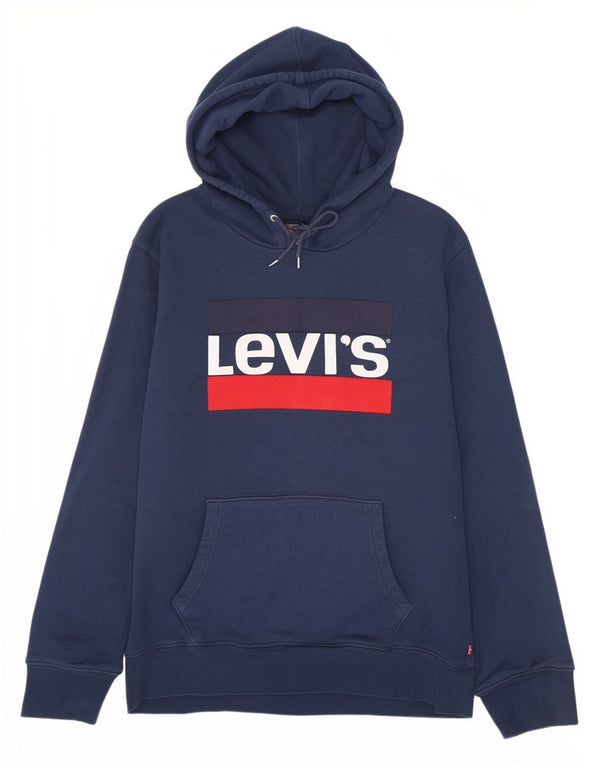 Męski sweter z kapturem Levi's XL, granatowy, bawełniany