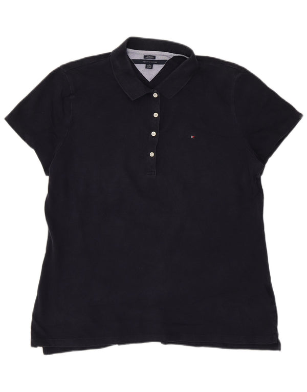 Damska koszulka polo Tommy Hilfiger o klasycznym kroju UK 18 XL, granatowa, bawełniana