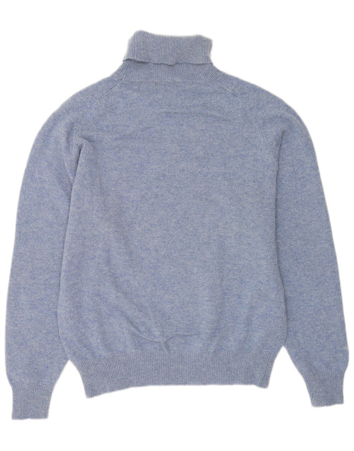 Męski sweter Kappa z wywijanym dekoltem, duży, niebieski, wełniany w cętki