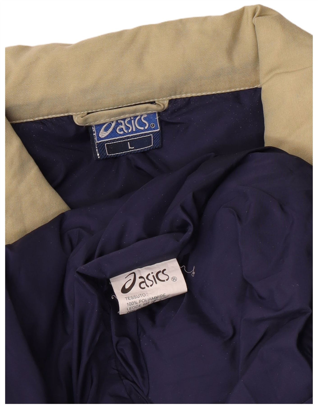 Męska wyściełana kamizelka Asics UK 40, duża, beżowa, poliamid