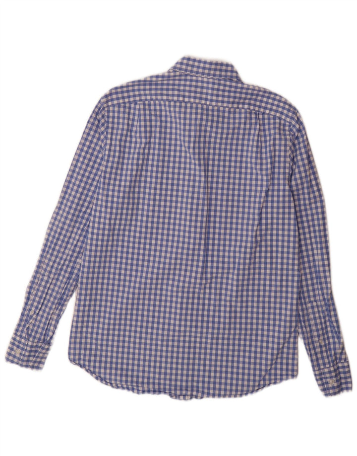 J. CREW Męska koszula o klasycznym kroju, średnia niebieska bawełniana kratka