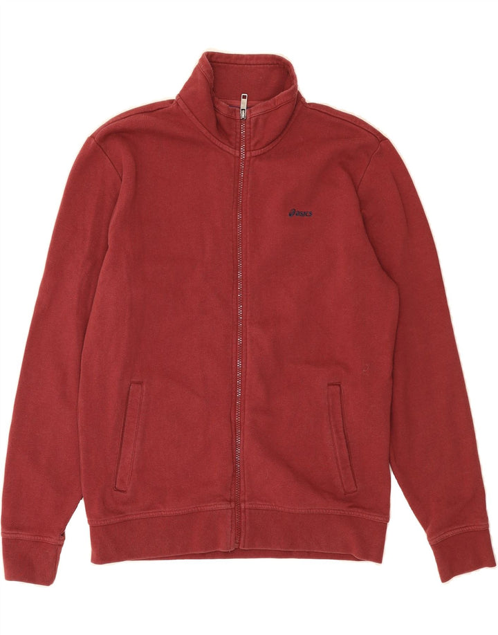 ASICS Mens Tracksuit Top Jacket Medium Red Cotton Vintage Asics and Second-Hand Asics from Messina Hembry 
