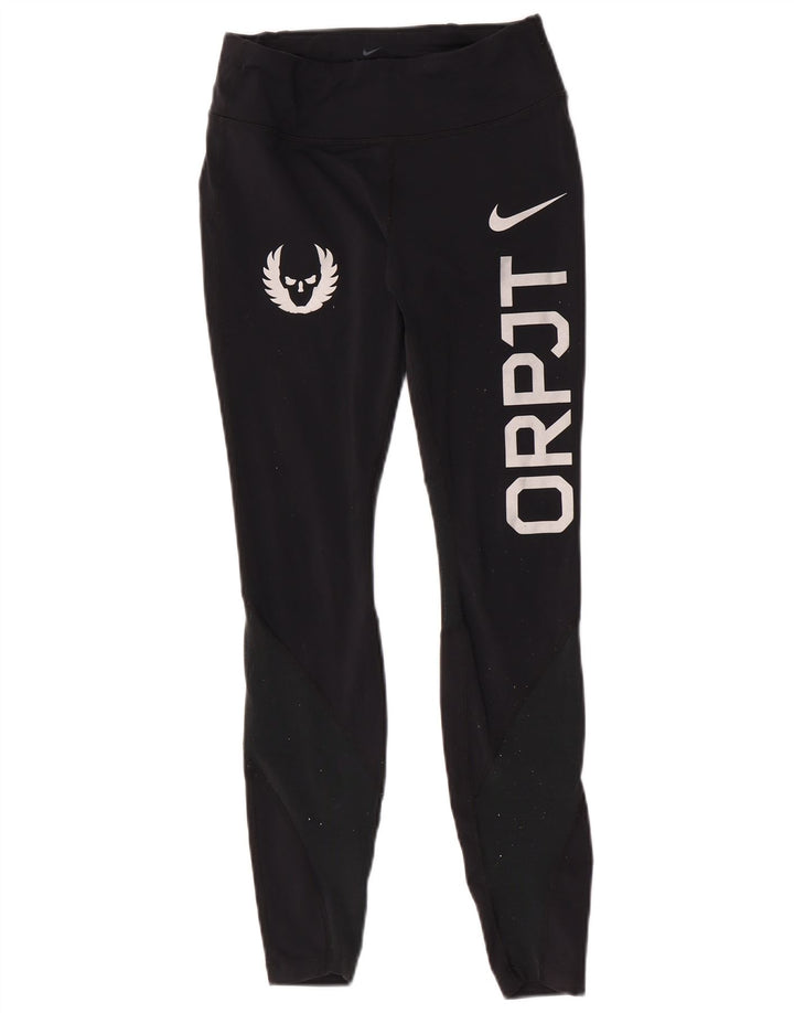 Damskie legginsy Nike Oregon Graphic UK 8, małe, czarne, nylonowe