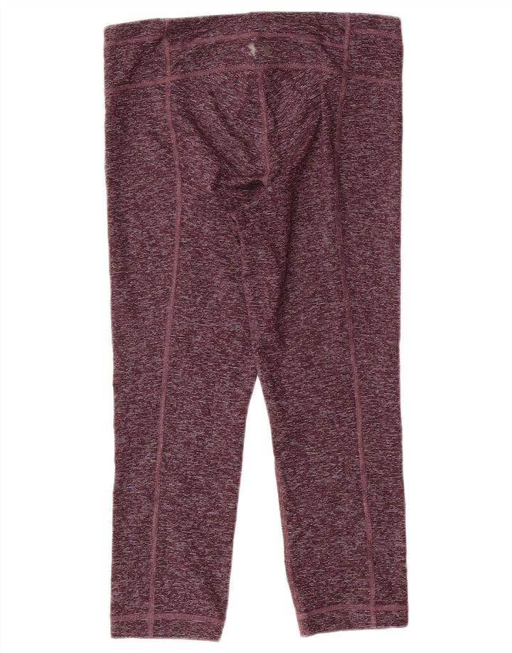Damskie legginsy Capri UNDER ARMOUR UK 10, małe, bordowe, z poliestru w plamki