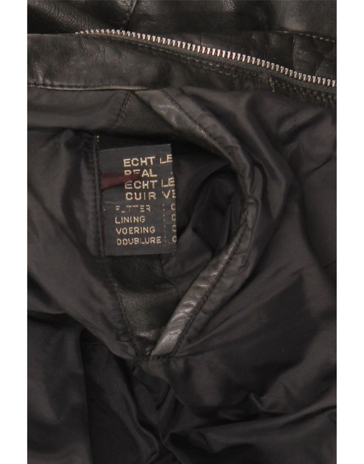 Vintage męska skórzana kurtka UK 42 XL czarna skóra