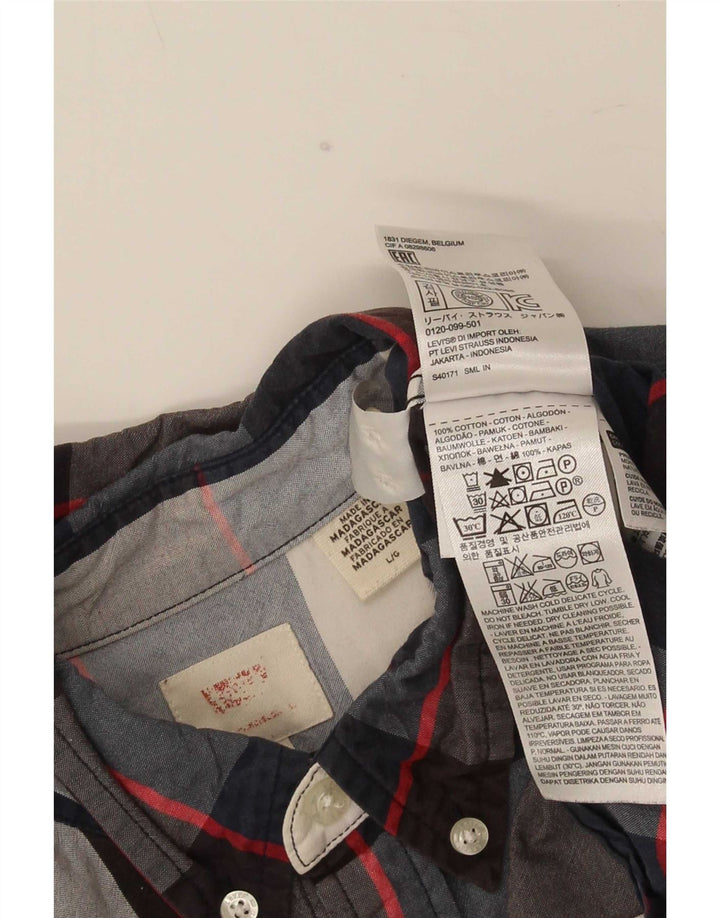 Koszula męska Levi's, duża, bawełniana w granatową kratę